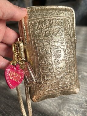 Coach POPPY Vintage Y2K  Metallic Gold Leather Wristlet